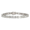 GIA Cert. 22 Carat Emerald & Round Lab Diamond Tennis Bracelet 18K White