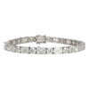 GIA Cert. 22 Carat Emerald & Round Lab Diamond Tennis Bracelet 18K White
