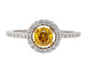 GIA Certified 0.46 Carat Fancy Deep Orange Yellow Diamond Engagement Ring