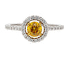 GIA Certified 0.46 Carat Fancy Deep Orange Yellow Diamond Engagement Ring