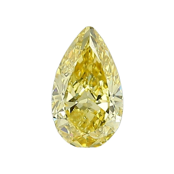 GIA Certified 0.81 Carat Fancy Vivid Yellow Pear Cut Loose Natural Diamond