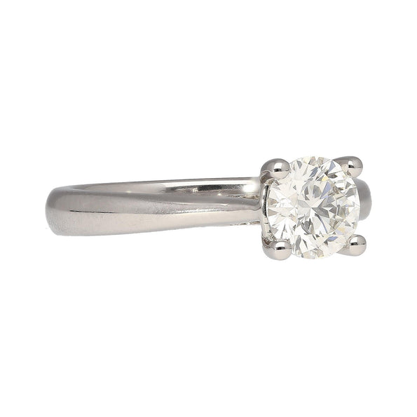 Bague de fiançailles en diamant taille ronde certifiée GIA, 0,81 carat, G/VS2