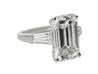 GIA Certified 10.03 Carat Emerald Cut J/VS1 Diamond Platinum Three Stone Ring