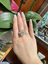 GIA Certified 10.03 Carat Emerald Cut J/VS1 Diamond Platinum Three Stone Ring