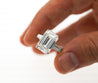 GIA Certified 10.03 Carat Emerald Cut J/VS1 Diamond Platinum Three Stone Ring