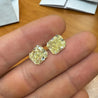 GIA Certified 10.52 Carat Fancy Light Yellow Diamond 18K Gold Bezel Stud Earring