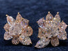 GIA Certified 10.78 Carat Heart Cut Pink Diamond Cluster Stud Earrings in 18k