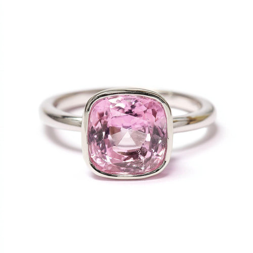 GIA Certified 11 Carat Bubble Gum Pink Sapphire Bezel Set Solitaire Ring
