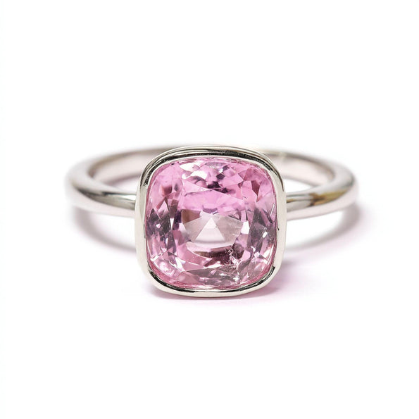 GIA Certified 11 Carat Bubble Gum Pink Sapphire Bezel Set Solitaire Ring