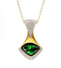 Collier Pendentif en Or 18K avec Tsavorite Verte Vif 11 Carats