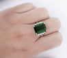 GIA Certified 11.22 Carat Green Tourmaline and Diamond Platinum Filigree Ring