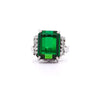 GIA Certified 11.22 Carat Green Tourmaline and Diamond Platinum Filigree Ring