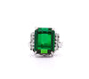 GIA Certified 11.22 Carat Green Tourmaline and Diamond Platinum Filigree Ring