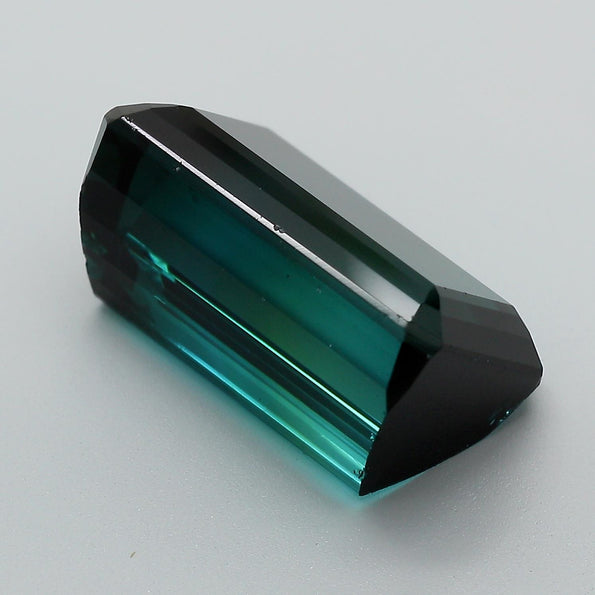 GIA Certified 12.95 Carat Emerald Cut Blue Indicolite Tourmaline Loose Gemstone