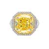 GIA Certified 13.14 Carat Fancy Intense Yellow Diamond VVS1 Halo 18K Ring