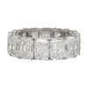 GIA Certified 15.01 Carat Radiant Cut Diamond 18K White Gold Eternity Band