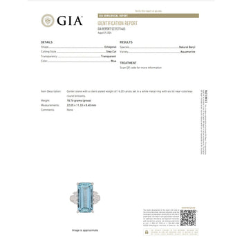 GIA Certified 16.70 Carat Aquamarine and Diamond Vintage Cocktail Ring – Assay Jewelers