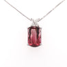 GIA Certified 18.61 Carat Pink Tourmaline & Floral Diamond Pendant Necklace