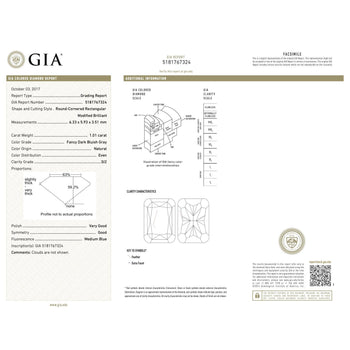 GIA Certified 1.01 Carat Fancy Bluish Gray Diamond Ring – Assay Jewelers