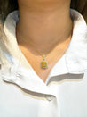 GIA Certified 1.05 Carat Fancy Yellow Diamond Pendant Necklace