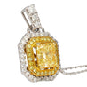 GIA Certfified 1.05 Carat Fancy Yellow Diamond Pendant Necklace