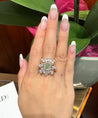 GIA Certified 1.39 Carat Radiant Cut Fancy Intense Yellowish Green Diamond Ring