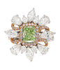 GIA Certified 1.39 Carat Radiant Cut Fancy Intense Yellowish Green Diamond Ring