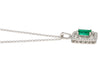 GIA Certified 1.39 Carat Zambian Emerald and Diamond Floral Box Pendant Necklace