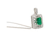 GIA Certified 1.39 Carat Zambian Emerald and Diamond Floral Box Pendant Necklace