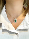 GIA Certified 1.39 Carat Zambian Emerald and Diamond Floral Box Pendant Necklace