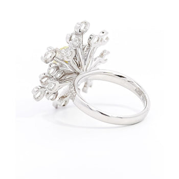 GIA Certified 1.52 Carat Fancy Greenish Yellow Diamond Briolette Snowflake Ring – Assay Jewelers