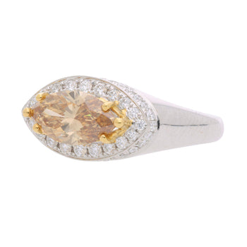 GIA Certified 1.58 Carat Fancy Deep Brownish Orangy Yellow Marquise Diamond Ring – Assay Jewelers