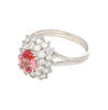 GIA Certified 1.63 Carat Padparadscha Sapphire and Diamond Halo Set Cluster Ring