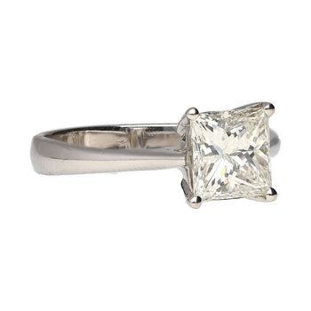 GIA Certified 1.64 Carat Princess Cut Diamond In Tiffany Setting 18K White Gold Ring – Assay Jewelers