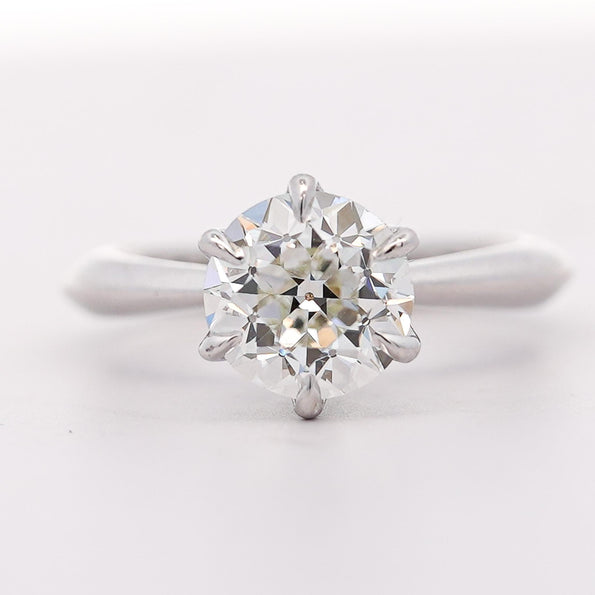 GIA Certified 1.94 Carat Old Euro Cut Diamond I/VS1 White Gold Solitaire Ring