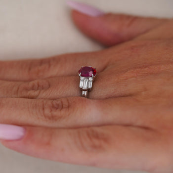GIA Certified 2 Carat Pigeon Blood Burma Ruby Platinum Ring – Assay Jewelers