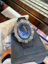 GIA Certified 26 Carat Sapphire Cabochon & Diamond Art Deco Dome 18K Ring