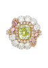 GIA Certified 2.02 Carat Cushion Cut Fancy Greenish Yellow Diamond Ring