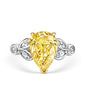 GIA Certified 2.07 Carat Pear-Shape Fancy Yellow & White Diamond Platinum Ring