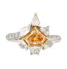 GIA Certified 2.17 Carat TW Fancy Intense Orange Shield Mixed Cut Diamond Ring