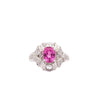 GIA Certified 2.4 Carat No Heat Pink Sapphire & Briolette Diamond Platinum Ring