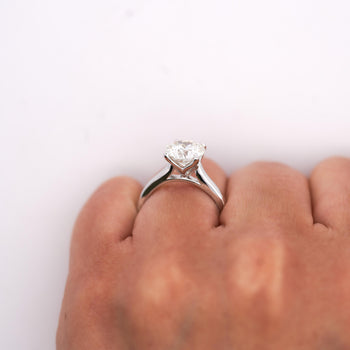 GIA Certified 2.56 Carat Round Cut Diamond Cathedral Solitaire Ring – Assay Jewelers