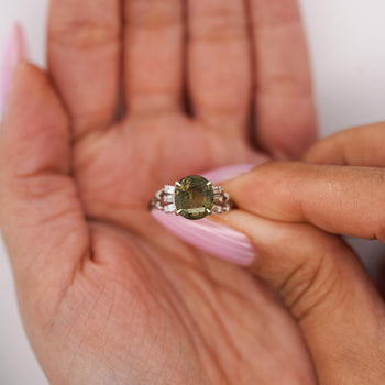 GIA Certified 2.62 Carat Oval Green Alexandrite & Diamond Platinum Vintage Ring – Assay Jewelers