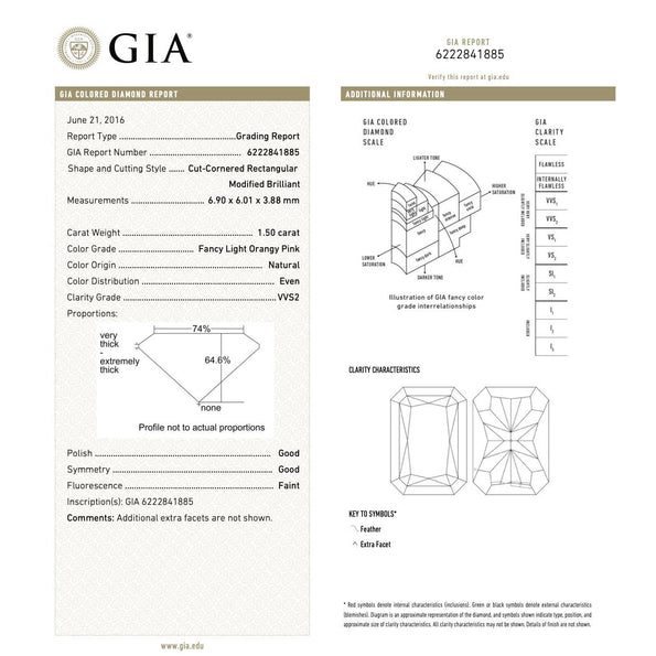 GIA Certified 2.69ct Fancy Orangy Pink Diamond Halo Ring