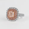 GIA Certified 2.69ct Fancy Orangy Pink Diamond Halo Ring