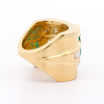 5カラットのマーキスカットエメラルド＆バゲットダイヤモンドのチャンネルセッティング18Kゴールド Vintage Ring – Assay Jewelers