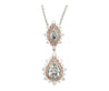 GIA Certified 3 Carat Marquise & Pear Fancy Gray Diamond Drop Pendant Necklace