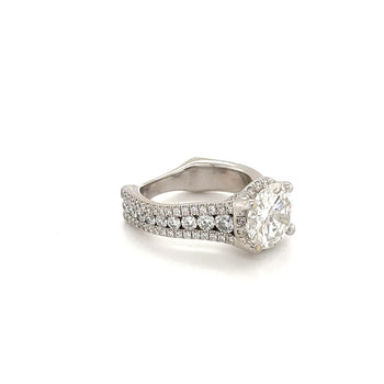 GIA Certified 3.02ct, G Color, I1 Clarity, Diamond With Hidden Diamond Halo 18k White Gold Ring – Assay Jewelers