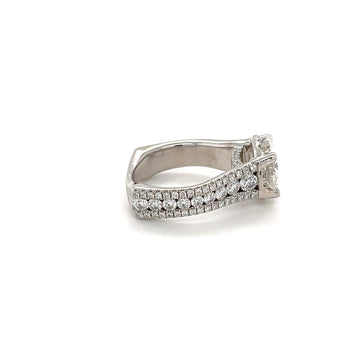 GIA Certified 3.02ct, G Color, I1 Clarity, Diamond With Hidden Diamond Halo 18k White Gold Ring – Assay Jewelers