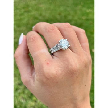GIA Certified 3.02ct, G Color, I1 Clarity, Diamond With Hidden Diamond Halo 18k White Gold Ring – Assay Jewelers